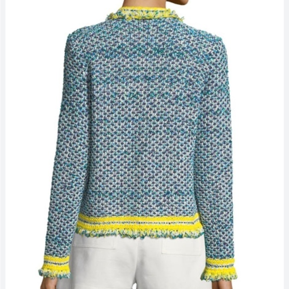 Missoni Tweed Fringe Blue Jacket Cardigan Sweater Size 48 Large 12 - Picture 5 of 15